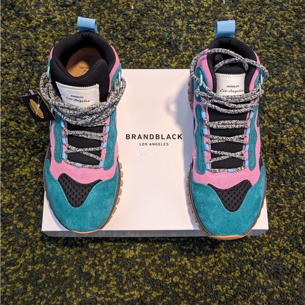 Brandblack Teal and Pink High-Top Sneakers